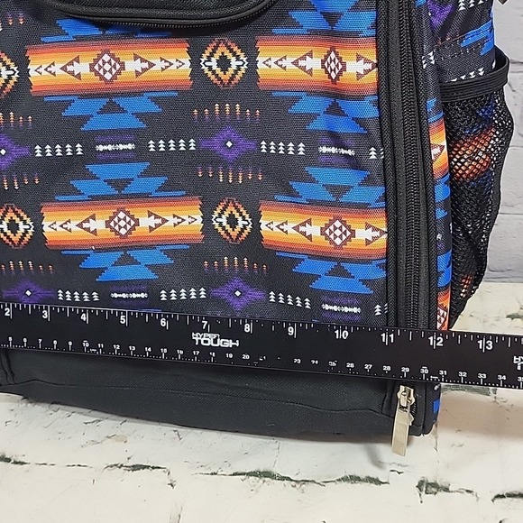 Southwest Aztec Print Backpack By Nu Trendz Insulated Picnic Hiking NEW Flaw - Picture 11 of 11